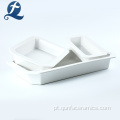 Alta qualidade 6 treliça pequenas placas de jantar em cerâmica branca à venda